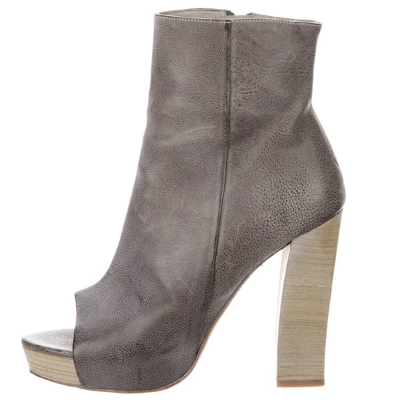 ALLSAINTS "Manifest" Peep-Toe Leather Ankle Boots EUC/sz 37= US sz 7 - Picture 2 of 13